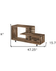 47" Brown Cabinet Enclosed Storage TV Stand