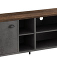 47" Brown And Gray Distressed Reclaimed Wood Enclosed and Open Storage TV Stand