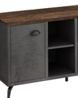 47" Brown And Gray Distressed Reclaimed Wood Enclosed and Open Storage TV Stand