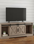 59" Deep Taupe Cabinet Enclosed Storage TV Stand