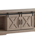 59" Deep Taupe Cabinet Enclosed Storage TV Stand
