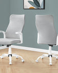 Gray and White Rolling Drafting Chair