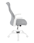 Gray and White Rolling Drafting Chair