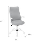 Gray and White Rolling Drafting Chair