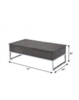 47" Gray and Silver Wood Lift Top Frame Coffee Table