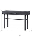 47" Gunmetal Iron And Wood Vanity Table