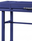 47" Blue Iron And Wood Vanity Table