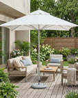 8' White Polyester Square Market Patio Umbrella