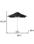 8' Black Polyester Square Market Patio Umbrella