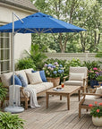 8' Blue Polyester Square Market Patio Umbrella