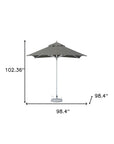 8' Charcoal Polyester Square Market Patio Umbrella