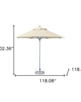 10' Ecru Polyester Round Tilt Cantilever Patio Umbrella with Stand