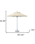 13' Ecru Polyester Round Tilt Cantilever Patio Umbrella with Stand