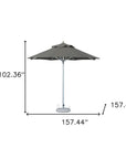 13' Charcoal Polyester Round Tilt Cantilever Patio Umbrella with Stand