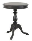 25" Black Manufactured Wood Round End Table