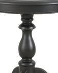 25" Black Manufactured Wood Round End Table