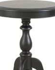 25" Black Manufactured Wood Round End Table