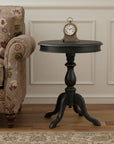 25" Black Manufactured Wood Round End Table