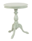 25" Antique Ivory Manufactured Wood Round End Table
