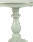 25" Antique Ivory Manufactured Wood Round End Table