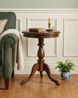 25" Dark Brown Manufactured Wood Round End Table