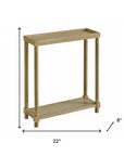 Set Of Two 24" Oak Brown Wood Rectangular End Tables With Shelf