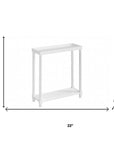 Set Of Two 24" White Wood Rectangular End Tables With Shelf