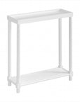 Set Of Two 24" White Wood Rectangular End Tables With Shelf