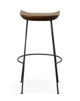 Set of Two 31" Chestnut And Black Solid Wood And Steel Backless Bar Height Bar Chairs