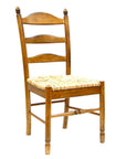 Straw And Brown Wood Ladder Back Dining Side Chair
