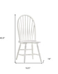 White Wood Windsor Back Dining Side Chair