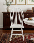 White Wood Windsor Back Dining Side Chair