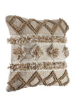 20" X 20" Tan Zippered Geometric Indoor Outdoor Throw Pillow