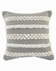 20" Gray and White Geometric Indoor Outdoor Throw Pillow With Texture