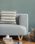 20" Gray and White Geometric Indoor Outdoor Throw Pillow With Texture