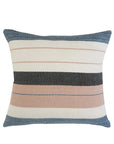 24" X 24" White Zippered Striped Indoor Outdoor Throw Pillow