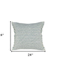 24" X 24" Blue Zippered Coastal Indoor Outdoor Throw Pillow