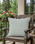 24" X 24" Blue Zippered Coastal Indoor Outdoor Throw Pillow
