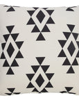20" X 20" Black Zippered Southwestern Indoor Outdoor Throw Pillow