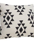 20" X 20" Black Zippered Southwestern Indoor Outdoor Throw Pillow