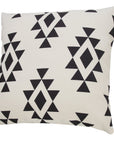 20" X 20" Black Zippered Southwestern Indoor Outdoor Throw Pillow