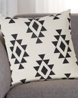 20" X 20" Black Zippered Southwestern Indoor Outdoor Throw Pillow