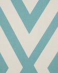 20" Aqua and White Geometric Indoor Outdoor Throw Pillow