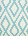 20" Aqua and White Geometric Indoor Outdoor Throw Pillow