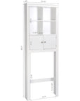 69" White Wood Double Door Over The Toilet Storage