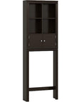 69" White Wood Double Door Over The Toilet Storage