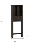 69" White Wood Double Door Over The Toilet Storage
