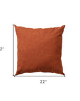 22" Orange Indoor Outdoor Throw Pillow
