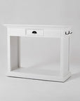 Three Piece White Solid Wood Dining Set with Two Chairs
