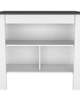 41" Dark Brown and White Wood Kitchen Island Set With Storage
